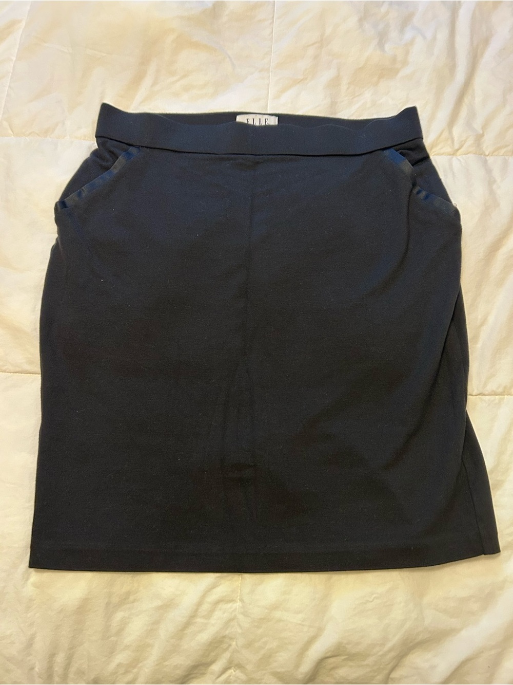 Elle Black Knit Pencil Skirt Womens L Knee Length PullOn Stretch Kohls business